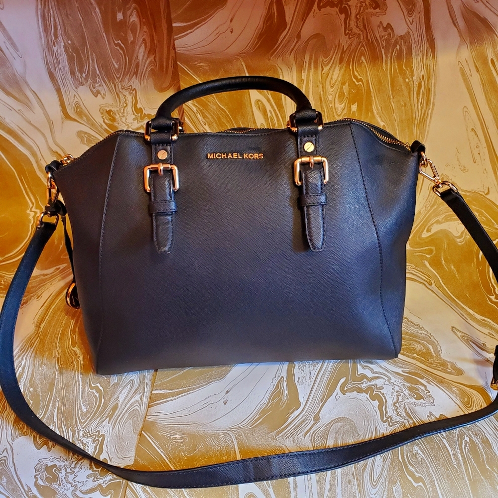 Michael Kors Ciara Saffiano Leather Satchel Purse